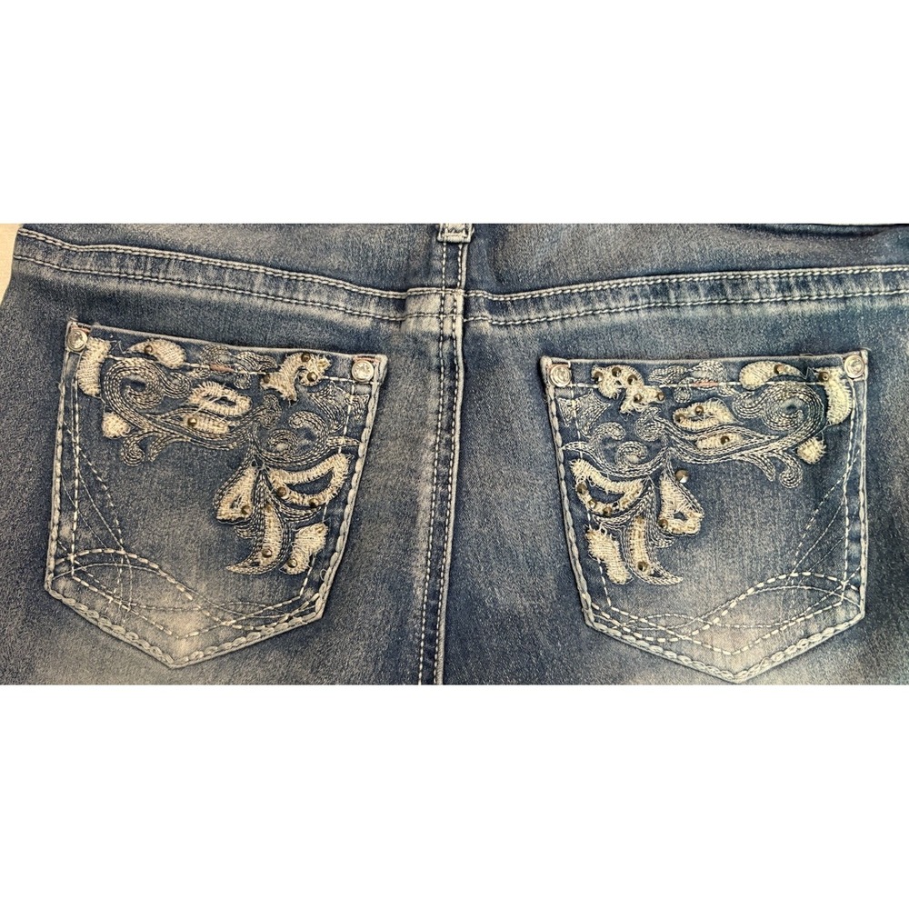 Hydraulic Jeans Womens 12 Nolita Embroidered Embellished Denim Umbre‎ Blue - Picture 4 of 10